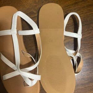 Women's White Strappy Sandals